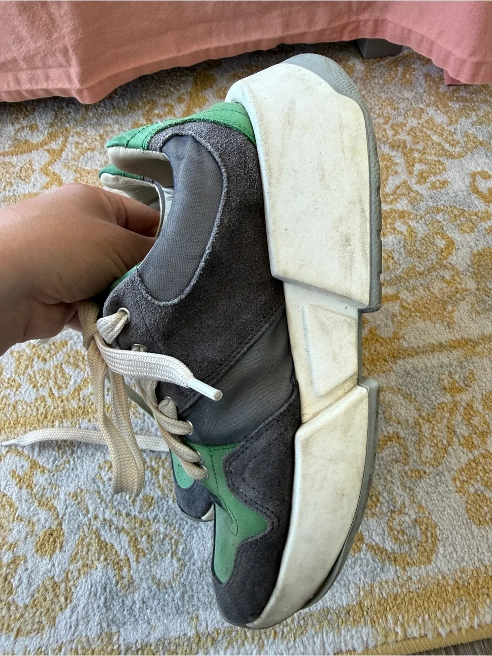 Maison Martin Margiela MM6 Green and Gray Lace-Up Sneakers